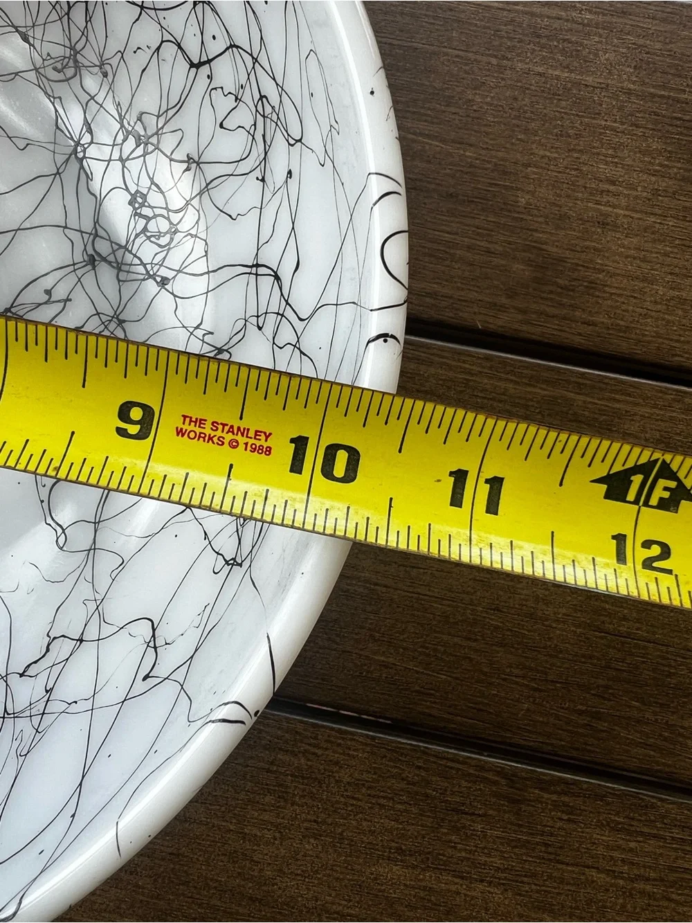 Hazel Atlas Black Drizzle Milk Glass Serving Bowl | Vintage Spaghetti String